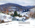 sn038B Impressionismus Schnee Winter Szenerie
